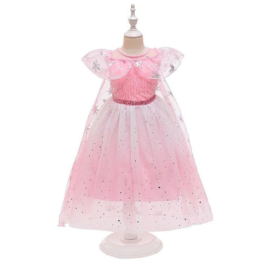 Snow Girls Dress Princess Costume Halloween Carnival Children Dress Up Kids Dresses for Girls Clothing Size 4-10 Years