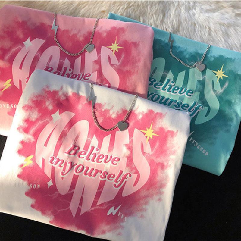 Necklace Short-sleeved Women's Trendy Design Sense Niche Students Korean Version of The Loose T-shirt Women's Ins Wind Salt Top