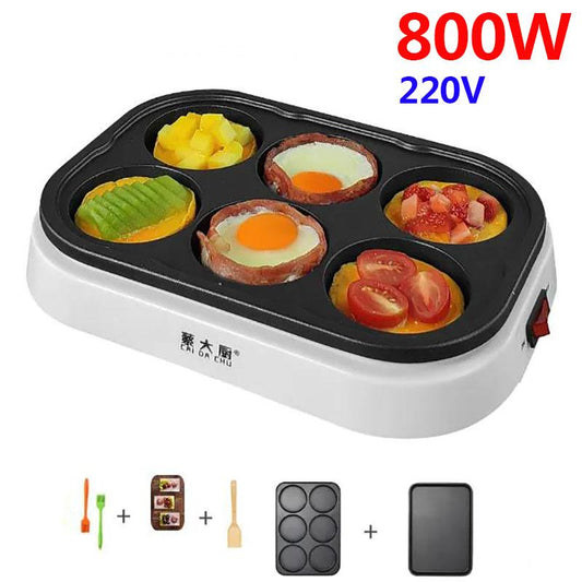 800W Electric Bakeware Frying Egg Machine Flat Bottom Frying Pan Kitchen Supplies Baking Pan for Family
