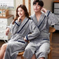 V-neck Cashmere Couple Bathrobes Men Pajamas Winter Warm Home Clothes Ladies Quick-drying Robe Coat Long