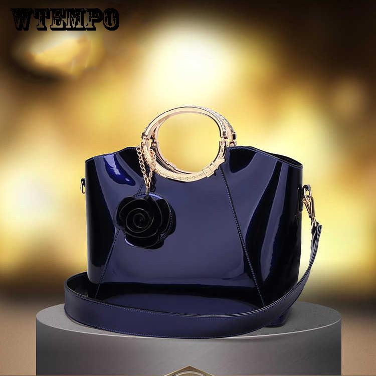 Fashion Elegant Diagonal Cross Bag Shoulder Bag Female High-grade Patent Leather Handbag