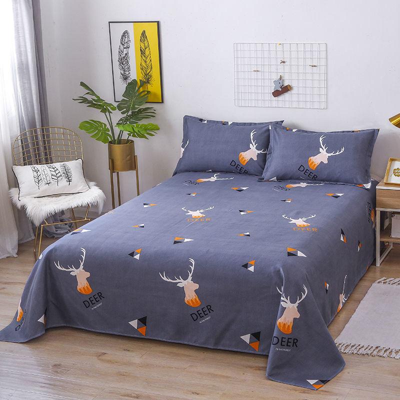 Three-piece Bedding Set of Thick Sanded Sheets Plus Two Pillowcases One Sanded Sheet Skin-friendly Double Single Bed Single Four Seasons