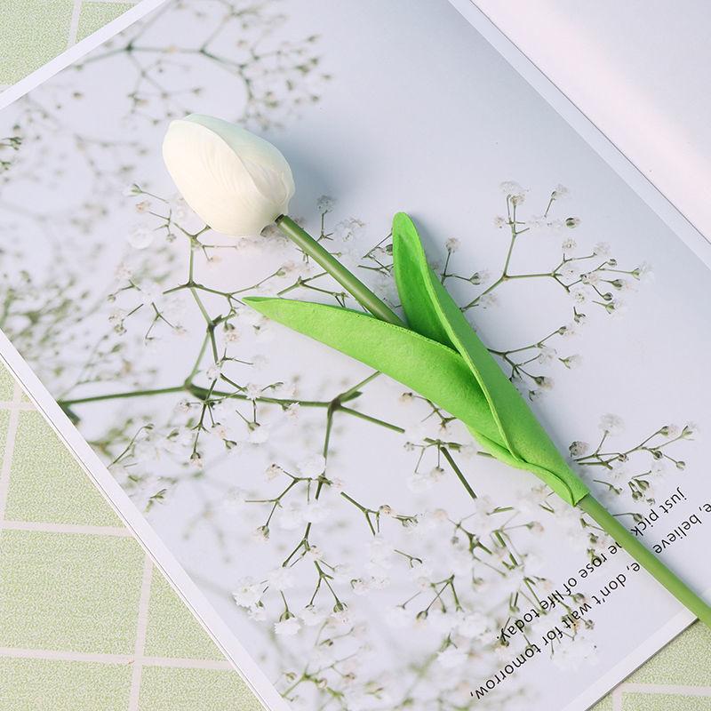 Tulip Simulation Flowers Living Room Table Furnishings Home Arrangement Decorative Flowers Wedding Natural Tulip Latex PU
