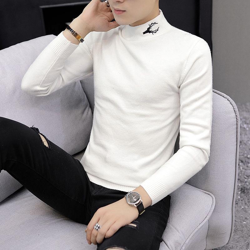 2019 Autumn Winter Men's Sweater Men Cashmere Sweater Casual Sweater Men's Slim Knitted Pullovers