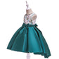 Tailor Dress Girls Hand-beaded Embroidered Princess Dress Twill Satin Bow Tuxedo Dress