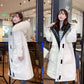 Winter Fashion Trend Korean Loose Mid-length Over-the-knee Tooling Waist Thick Coat Cotton Jacket
