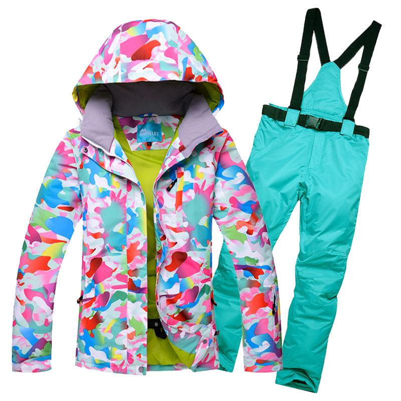 Winter Ski Clothing Suit Women Veneer Waterproof Cotton Wear-resistant Couple Outdoor Windproof Warm Breathable Single and Double Board Ski Pants