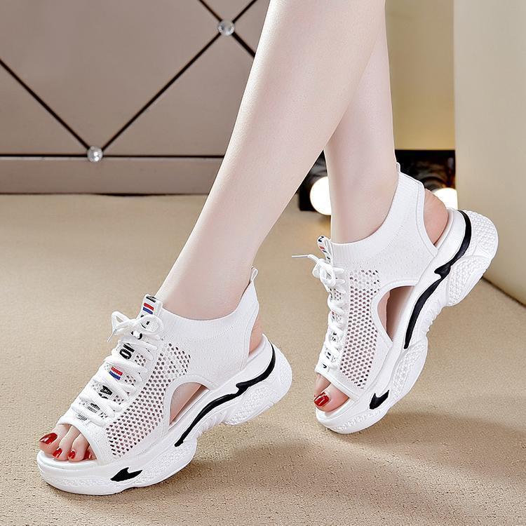 Women's Sports Sandals Summer Breathable and Comfortable Hollow Mesh Shoes All-match Platform Casual Shoes