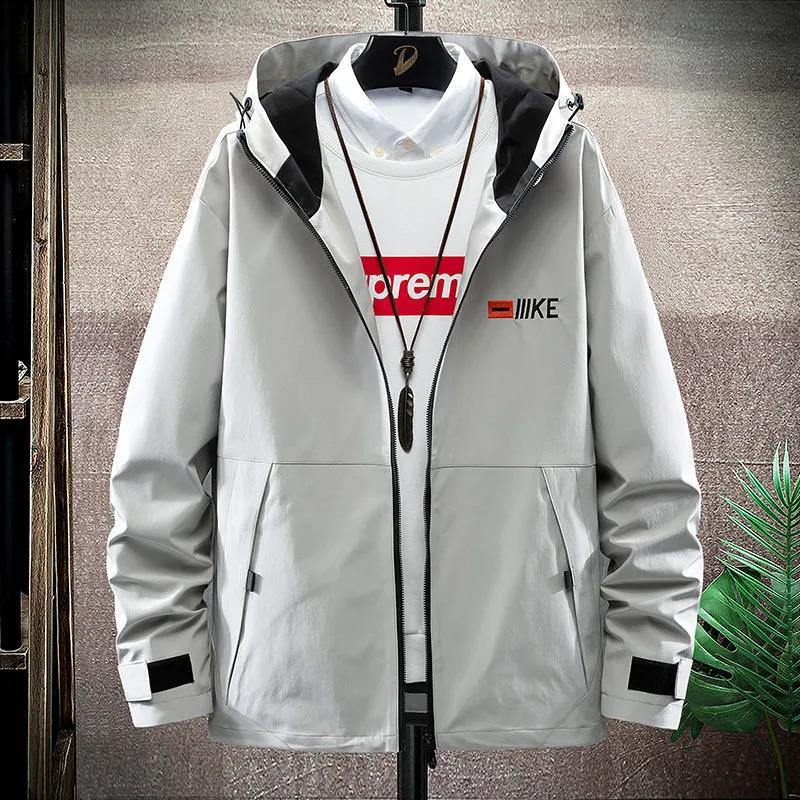Spring Regular Workwear Men Boutique Jacket Casual Loose Hooded Coat Trendy Top Comfortable Windbreaker