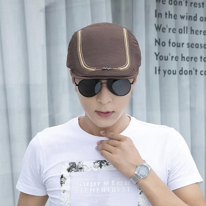 Men's Beret Sun Hat Casual All Match Peaked Cap Women's Cotton Hat Outdoor Sun Protective Hat Painter Cap