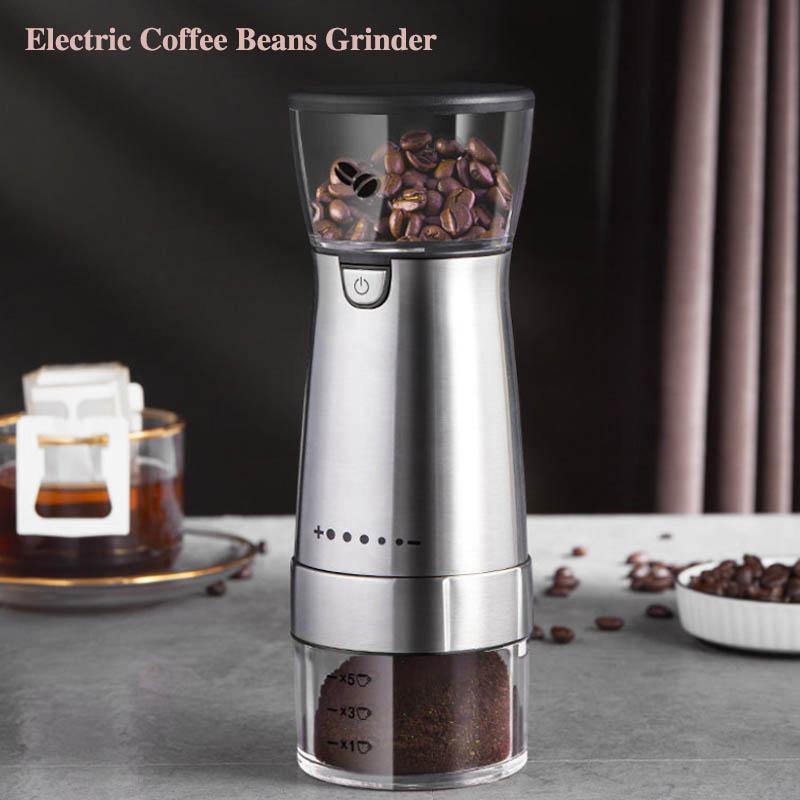 Electric Coffee Beans Grinder Home Small Crusher Stainless Steel Coffee Mill Can Be Charged Portable Automatic