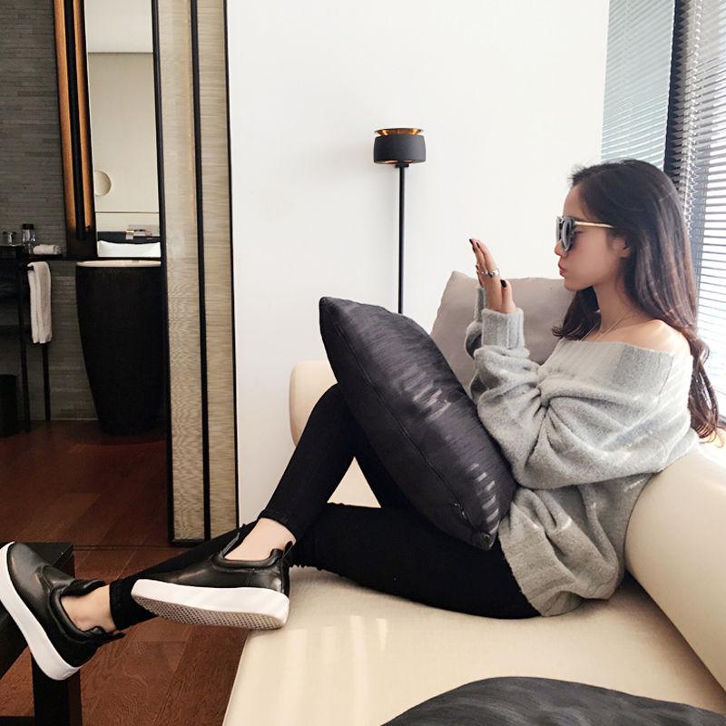 Women sexy Off-shoulder Sweaters  Autumn Winter Mid-length Loose  Knitted  pullover Sweater Dress