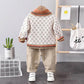 Boys Spring and Autumn Suit Knitted Sweater Coat Shirt Pants Three-piece Set Children Boy Baby Cute Cool Casual Three-piece Set