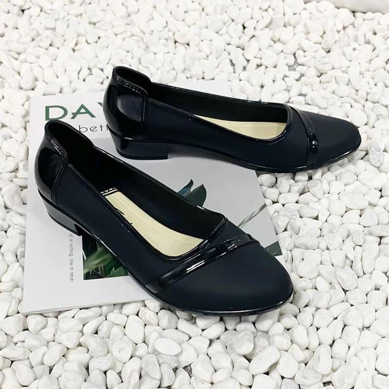 Fashion Korean Version of Adult Low-top Waterproof Shoes Rain Boots Short Tube Heel Rain Boots Rubber Shoes Overshoes Women's Kitchen Work Non-slip