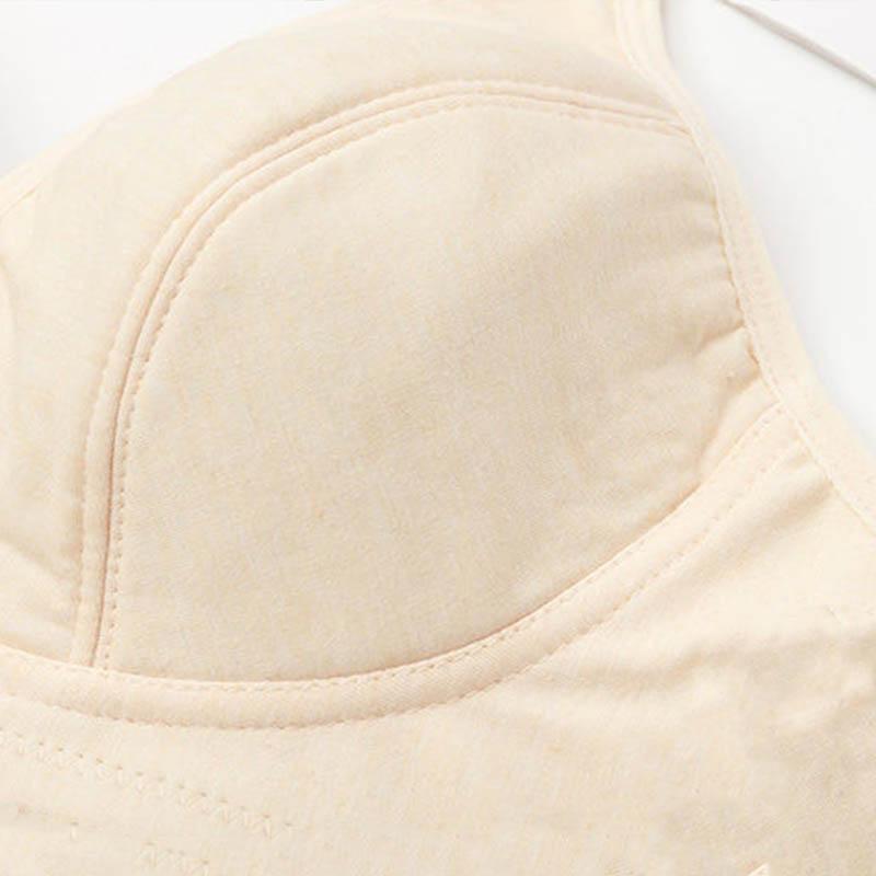 No Steel Ring Front Buckle Large Size Full Cup Cotton Bra Thin Sports Tank Top Breathable Comfort Bra