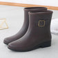 Shoe Women's Water Shoes Short Bump Rain Boots Anti-slip Flat Plastic Adult Water Boots Bow Solid Color Rain Boots