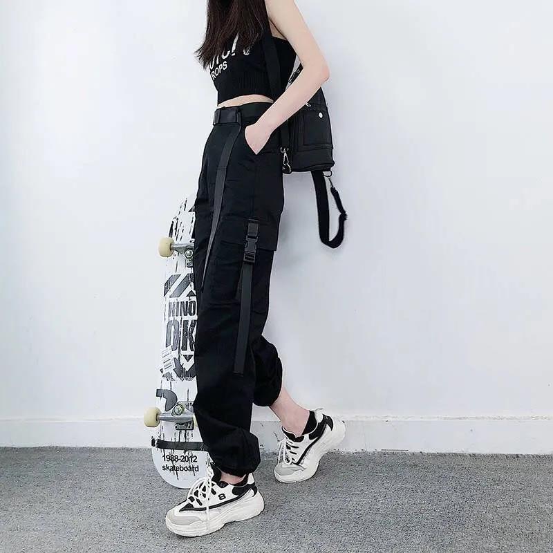 Free Belt Plus Cashmere Overalls for Women Loose Students In Autumn and Winter Handsome Korean Style High Waist Slim Straight Leg Pants Casual Pants