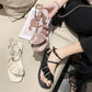Sandals Women's Large Size Summer Lotus Leaf Fairy Style Flat Bottom All-match Word with Low-heeled Roman Shoes