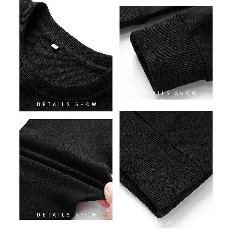Spring and Autumn Round Neck Sweater Men's Pullover Long-sleeved Loose Large Size Top Clothes Bottoming Shirt Youth Trend Men's Clothing