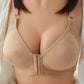 Front Buckle Large Size Simple Bra Sexy Breathable Thin Section Glossy Without Steel Ring Ladies Gathered Adjustment Type Anti-sagging Soft  Bra