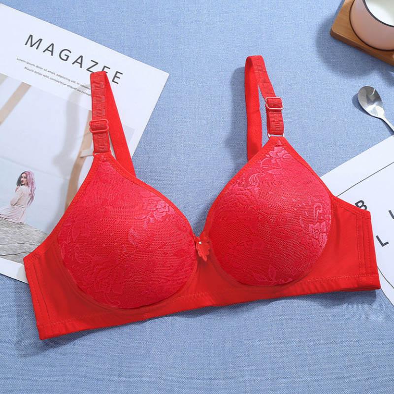 Female Thin Large Size Unwired Bra Side Pull Up Shape Adjustable Breathable Comfort Lightweight Bra