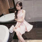 Fashion Summer Off-shoulder Sexy Halter Dress Slim A-line Halterneck Dress Hollow Short Dress