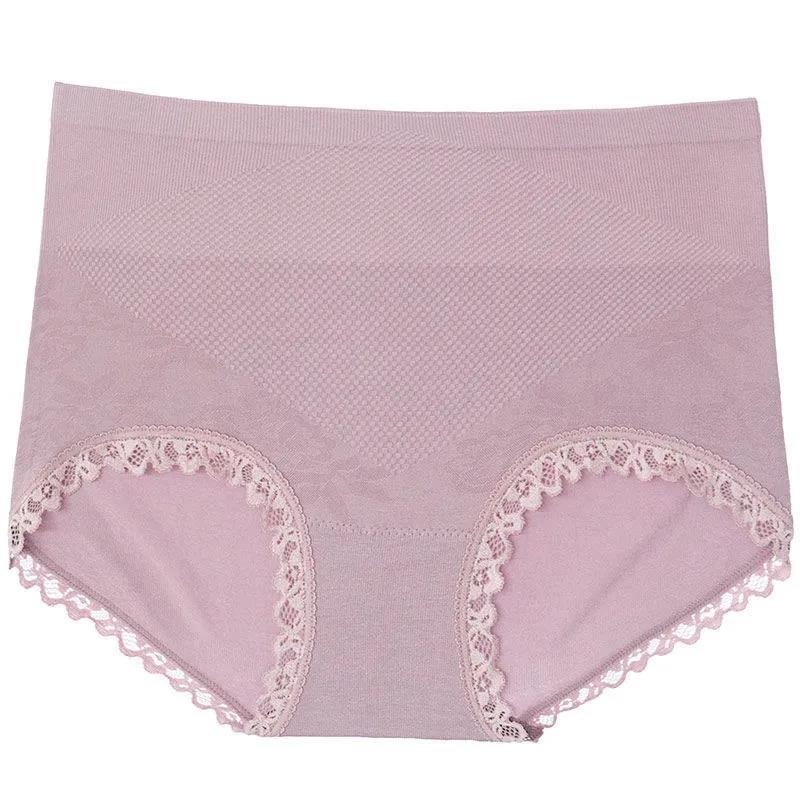 3 Packs of Antibacterial Sexy Women's Panties Japanese Mid-waist Briefs with Cotton Crotch Body Sculpting Buttocks Beautifying Trousers