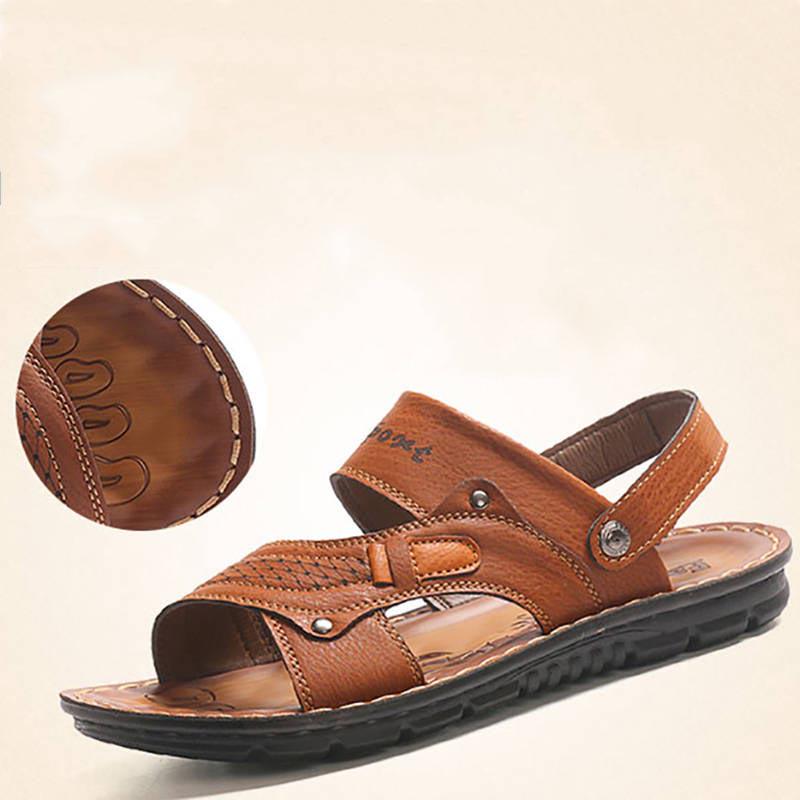 Summer Breathable Men's Sandals Soft Bottom and Soft Sandals and Slippers Men's Casual Beach Shoes