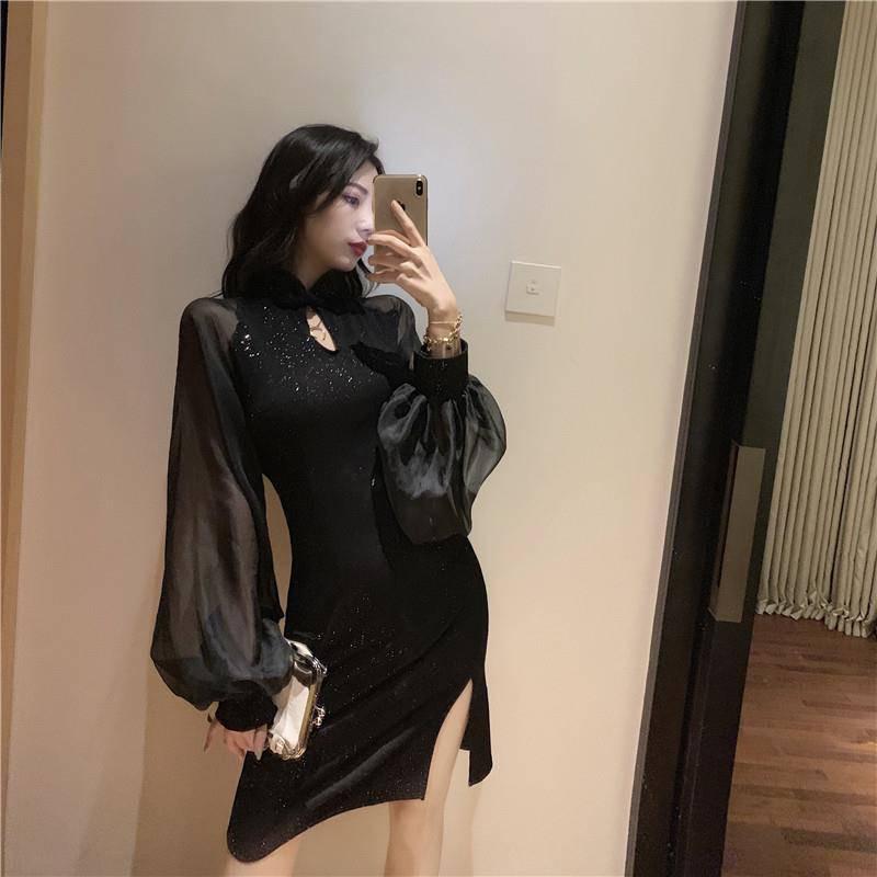 Women's Dress Women Long Sleeves Party Evening Club Mini Dress For Women