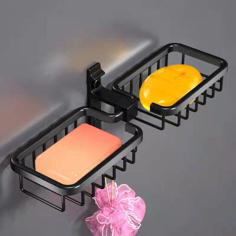 Soap Box Drain Shelf Bathroom Shelf Toilet Creative Free Punch Rack Household Wall-mounted Household Rack Organizer Strong Suction Soap Dish