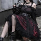 Women Lolita Gothic Dress Girl Ruffle Mesh Puff Sleeve Steampunk Cosplay Irregular Black Vintage Dresses Fashion