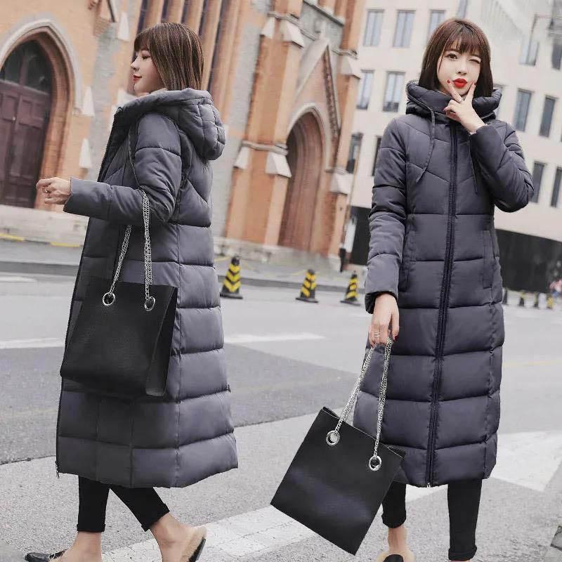 Women's Winter Cotton-padded Jacket Long Section Over The Knee Thick Slim-fitting Warm Cotton-padded Jacket
