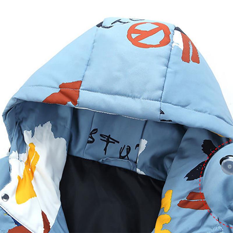 Little Devil Down Jacket Men's Tide Brand Thicken Plus Fleece Fresh Chinese Style Winter Jacket