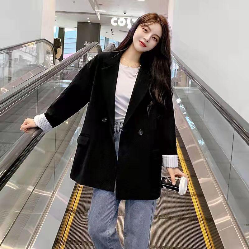 Women's Suit Jacket Spring and Autumn White Korean Version Streetwear Design Suit Ladies Slimming Blazer Loose Top Coat