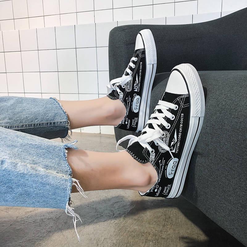 Men's Shoes Sneakers Fashion Canvas Doodle Casual Shoes Men's Lace-up Flats Multicolor Shoes
