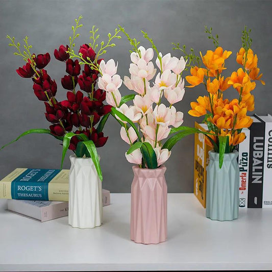 High-end Cymbidium Orchid Simulation Floral Living Room Furnishings Decoration Phalaenopsis Porch Home American Style