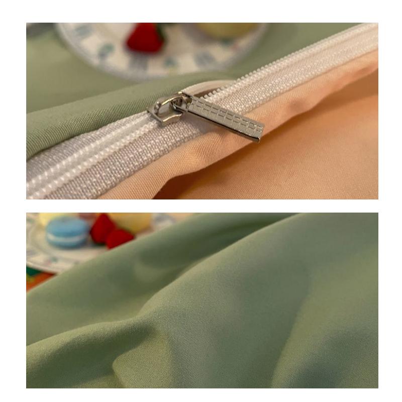 Pure Color Simple Nordic Fengshui Washed Cotton Four-piece Quilt Cover Sheet Student Dormitory Three-piece Bedding