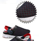 Summer Couple Mesh Sandals Casual Hollow Breathable Men's and Women's Beach Shoes Large Size Solid Color Half-slip Sandals