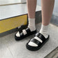 Thick-soled Sandals and Slippers Women's Summer Fashion Retro Hong Kong Flavor Harajuku Style Beach Shoes