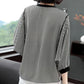 Black and White Striped T-shirt Women's Summer Large Size Loose Korean Version Mid-sleeve Bottoming Shirt