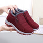 Autumn and Winter Women Plus Velvet Thick Warm Sports Shoes Non-slip Solid Color High-top Sneakers Middle-aged and Elderly Mothers Boots