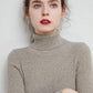 Turtleneck Pullover Sweaters Women Autumn Winter Casual Plus Size Knitted Jumper Solid Basic High Neck Tops