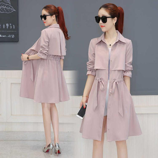 Autumn Women Trench Coat Loose Women Long Coat Khaki Casaco Feminino Harajuku Abrigo Trench Femme