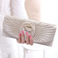Ladies Elegance Luxury Clutch Bag Shoulder Bag Pleated Satin Wedding Evening Banquet
