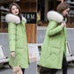Winter Fur Collar Women's Cotton-padded Jacket Mid-length Slim-fit Padded Jacket Thickened Fashion Slim Coat