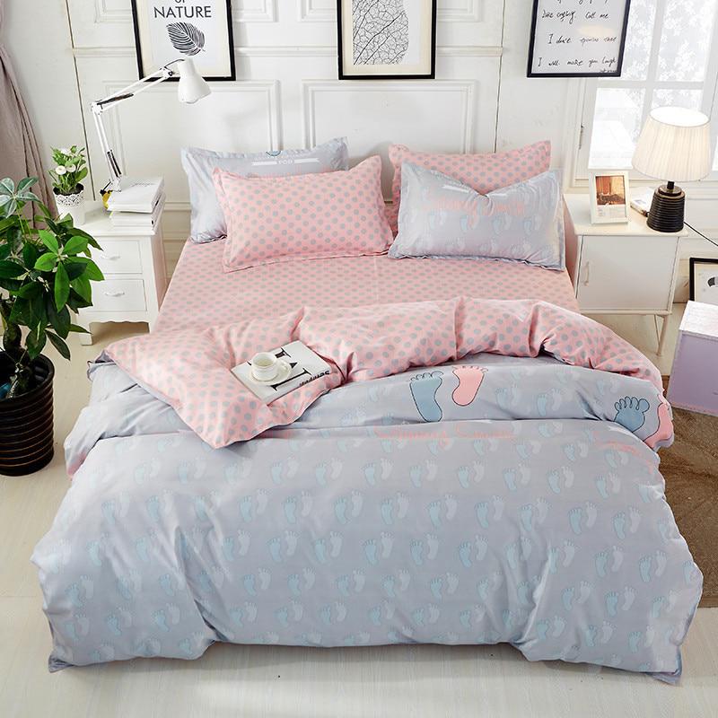 New  Home Cartoon Fox 3/4pcs Bedding Sets Children's Beddingset Bed Linen Duvet Cover Bed Sheet