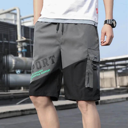 Men's Summer Thin Ice Silk Cool Outer Wear Shorts All-match Five-point Wear-resistant Overalls Loose Breathable Casual Shorts