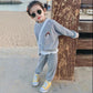 Girls' Suits Spring and Autumn Vacation Two-piece Sweater Long Pants Little Girls Loose Solid Color Two-piece Sweater Sets Casual Wear