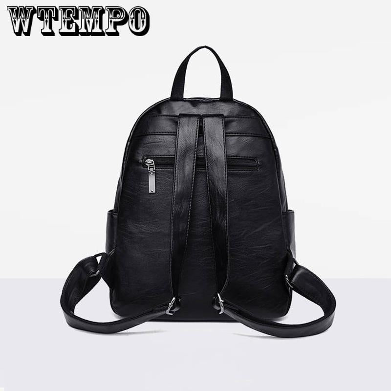 Ladies Leather Backpacks Girls Laptop Bags Everyday Casual Lightweight Travel Bags
