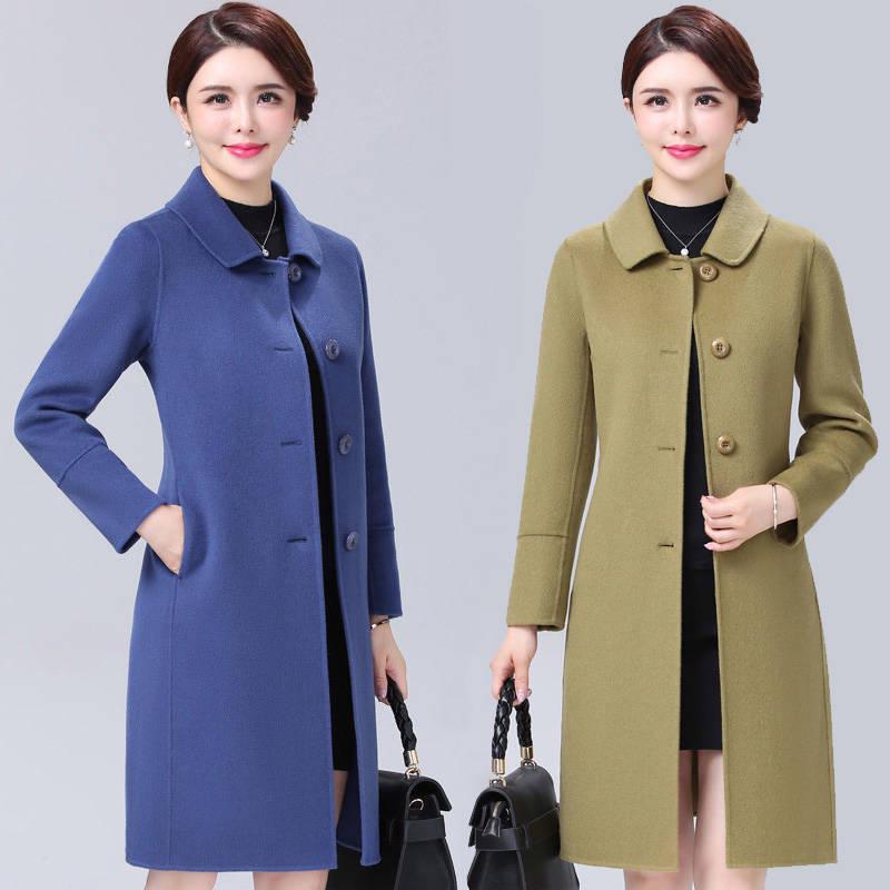 Women's Wool Coat Fashion Long Woolen Coat Female Winter Jacket Warm Long Outerwear Women Jacket